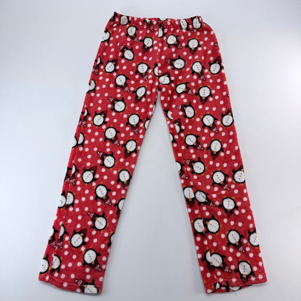 Carnival Intimates Red Penguin Polka Dot Fleece Pajama Pants Small